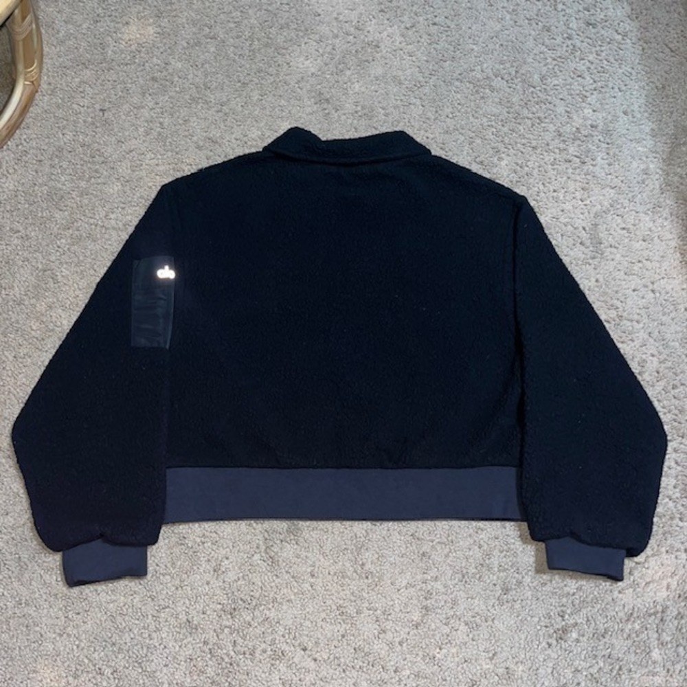 Alo Yoga Solstice Micro Sherpa Half Zip Crop Pullover Black Small - Picture 6 of 9